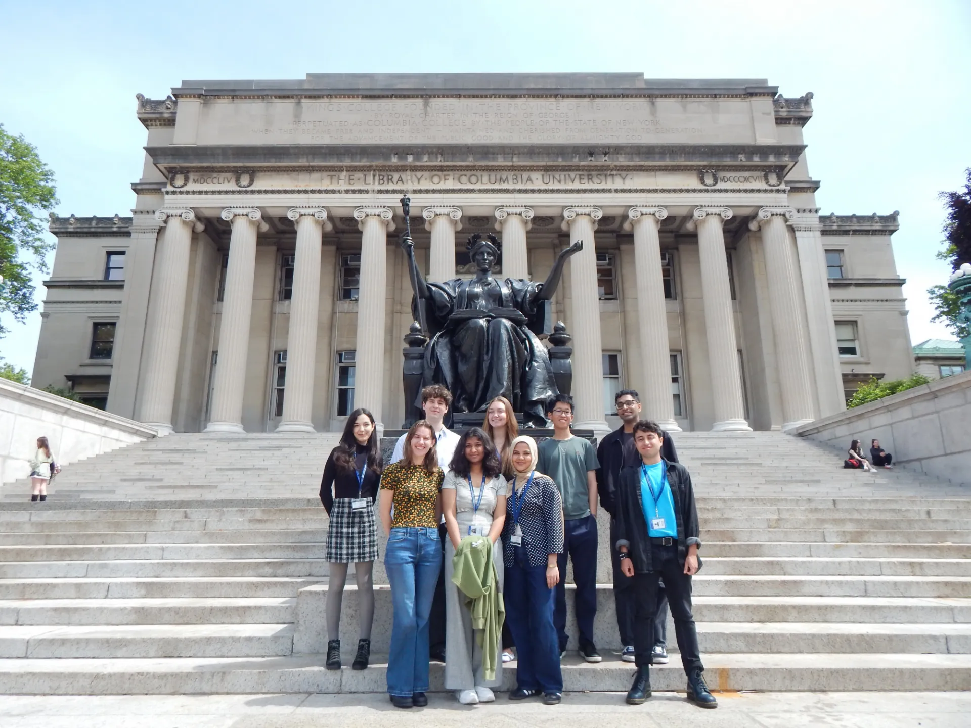 2025 SRP Interns in front of Alma Mater 
