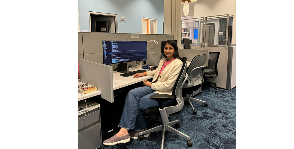 Apoorva Singh working at her desk Apoorva Singh working at her desk