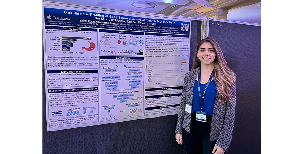 Maithê R. M. de Barros presenting at Columbia University Postdoctoral Research Symposium 2024