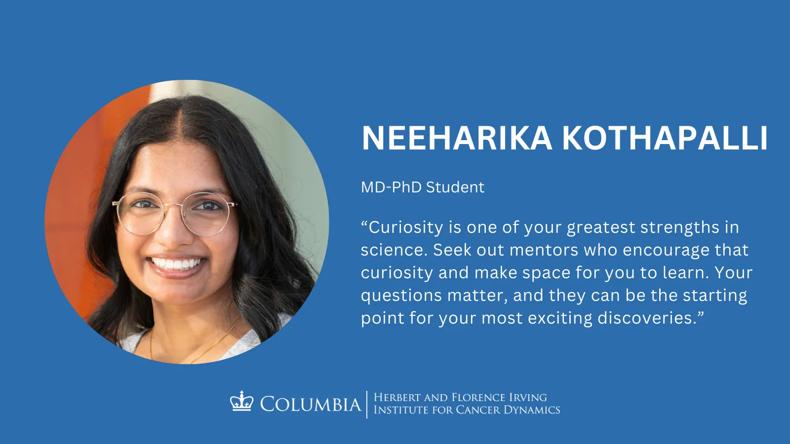 Neeharika Kothapalli headshot and quote