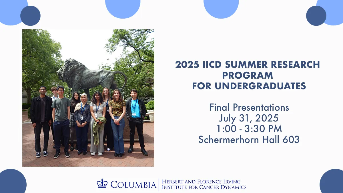 Flyer for 2025 IICD Summer Research Program: Final Presentations