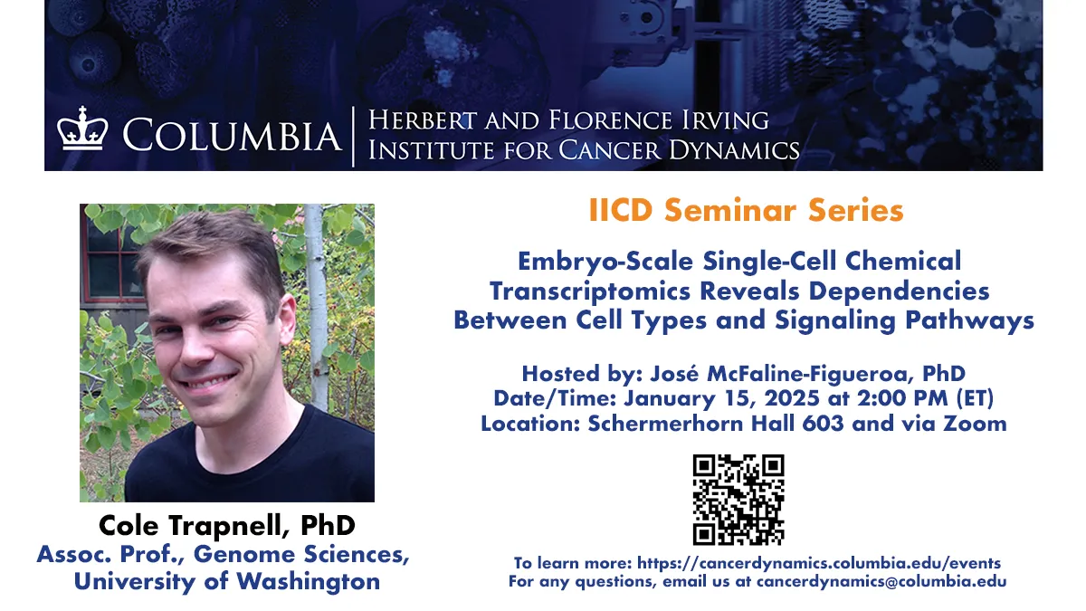Flyer for IICD Seminar Series: Cole Trapnell, University of Washington
