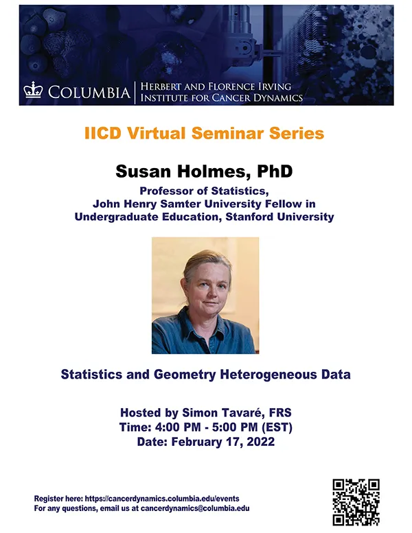 Flyer for Susan Holmes seminar