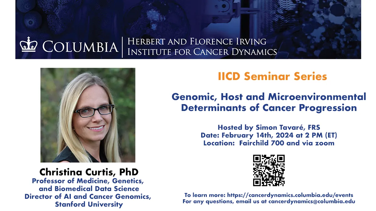 Flyer for IICD Seminar Series: Christina Curtis, Stanford University