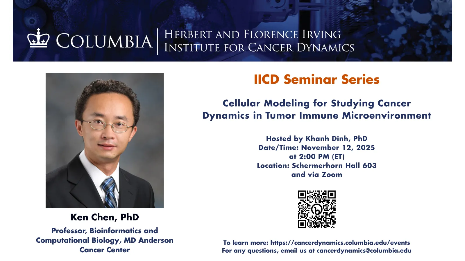 IICD Seminar Series: Ken Chen, MD Anderson Cancer Center