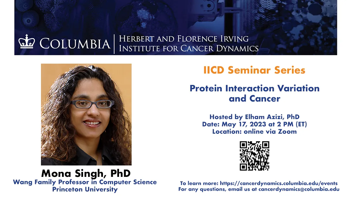 Flyer for Mona Singh seminar