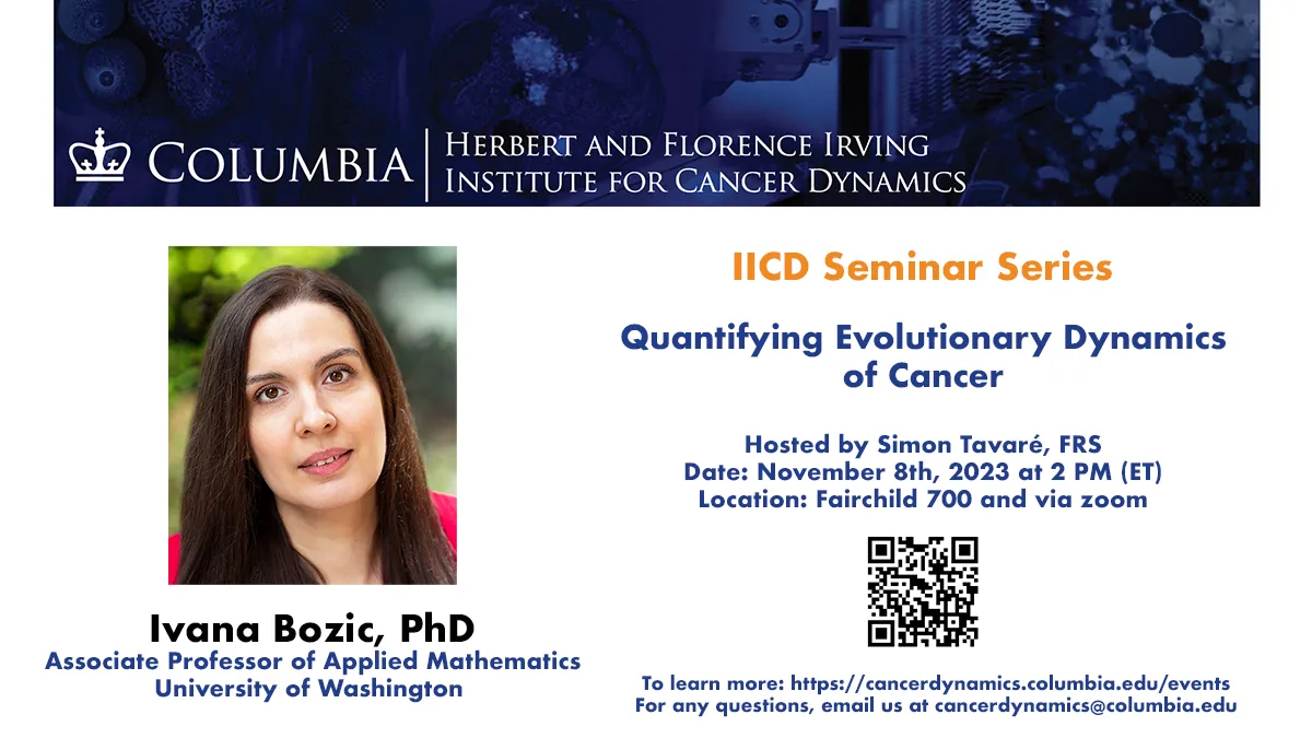 Flyer for IICD Seminar Series: Ivana Bozic, University of Washington