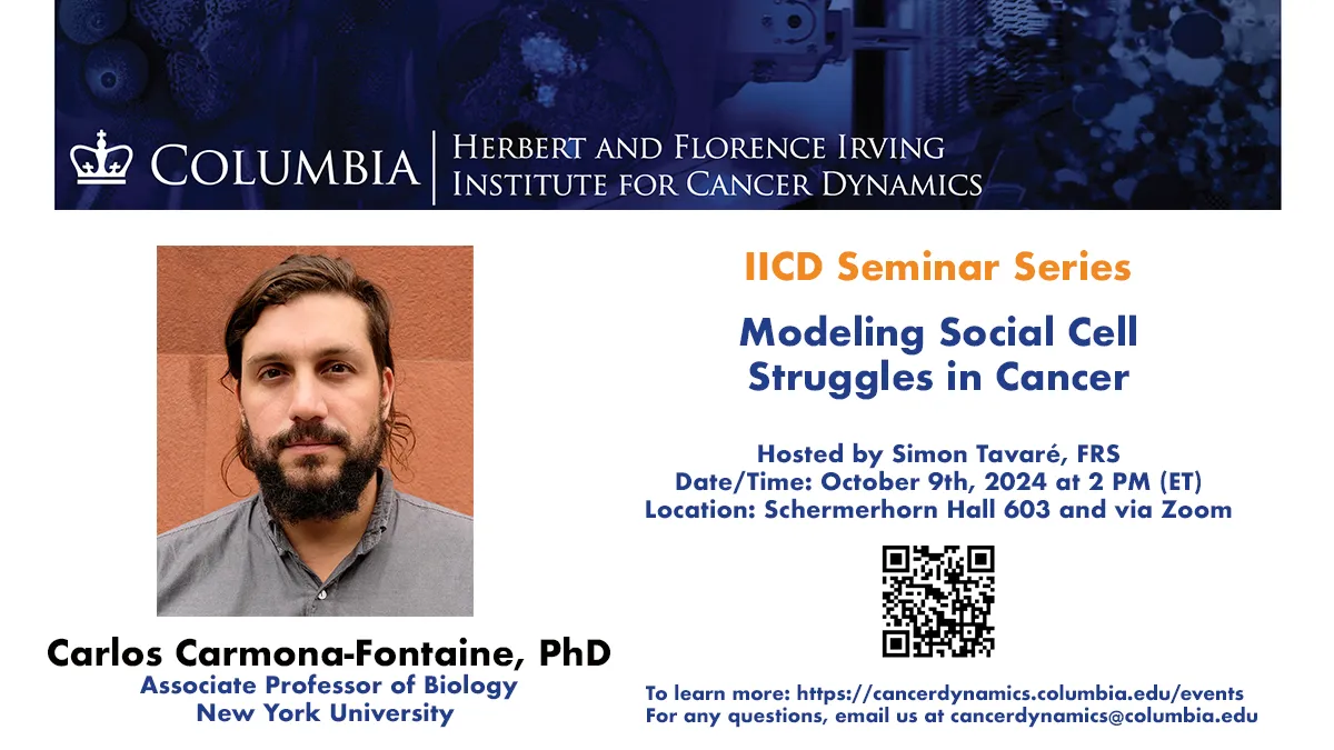 Flyer for IICD Seminar Series: Carlos Carmona-Fontaine, New York University