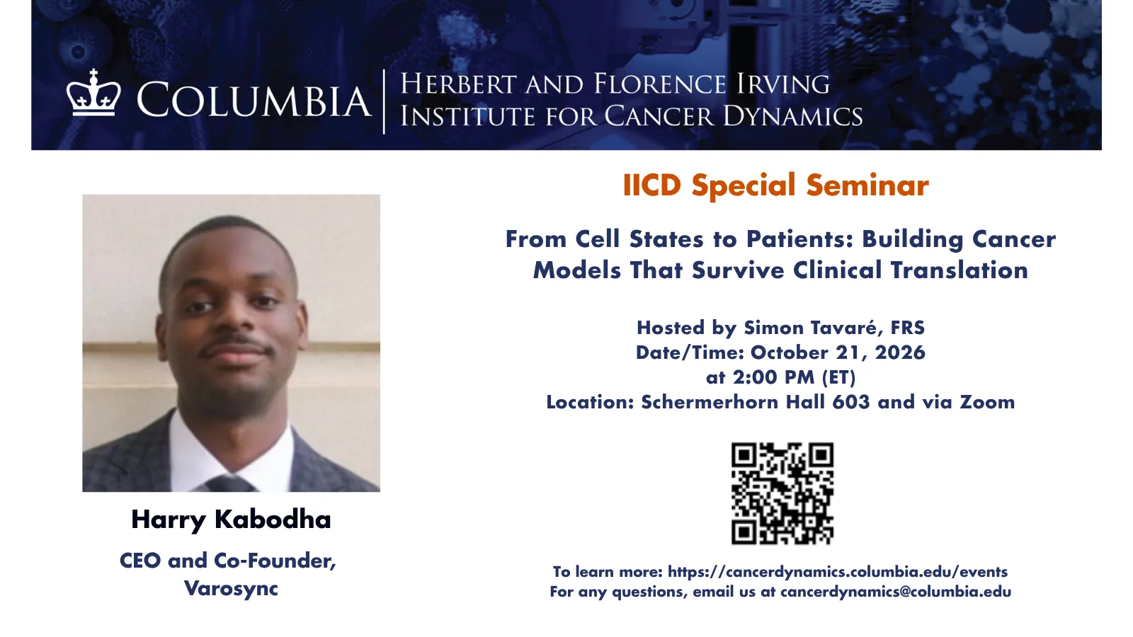 flyer for IICD Special Seminar: Harry Kabodha, Varosync