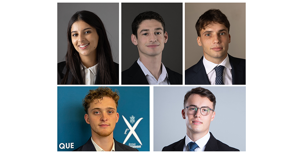 Meet the 2025 Alliance Interns Joining IICD This Spring. Clockwise, from top right, Sara El Baghdadi, Ethan Cohen, Tudy Herriou, Léandre Simon, and Mathias Perez