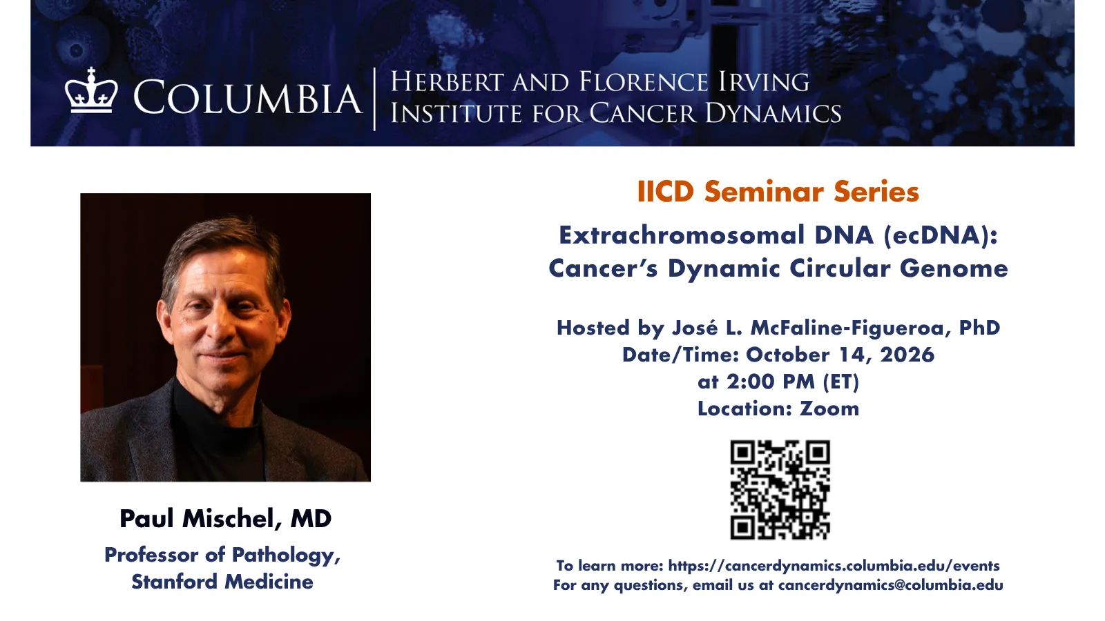 IICD Seminar Series Banner: Paul Mischel, MD
