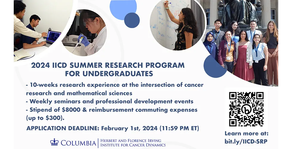 Flyer for 2024 IICD Summer Research Program for Undergraduates 