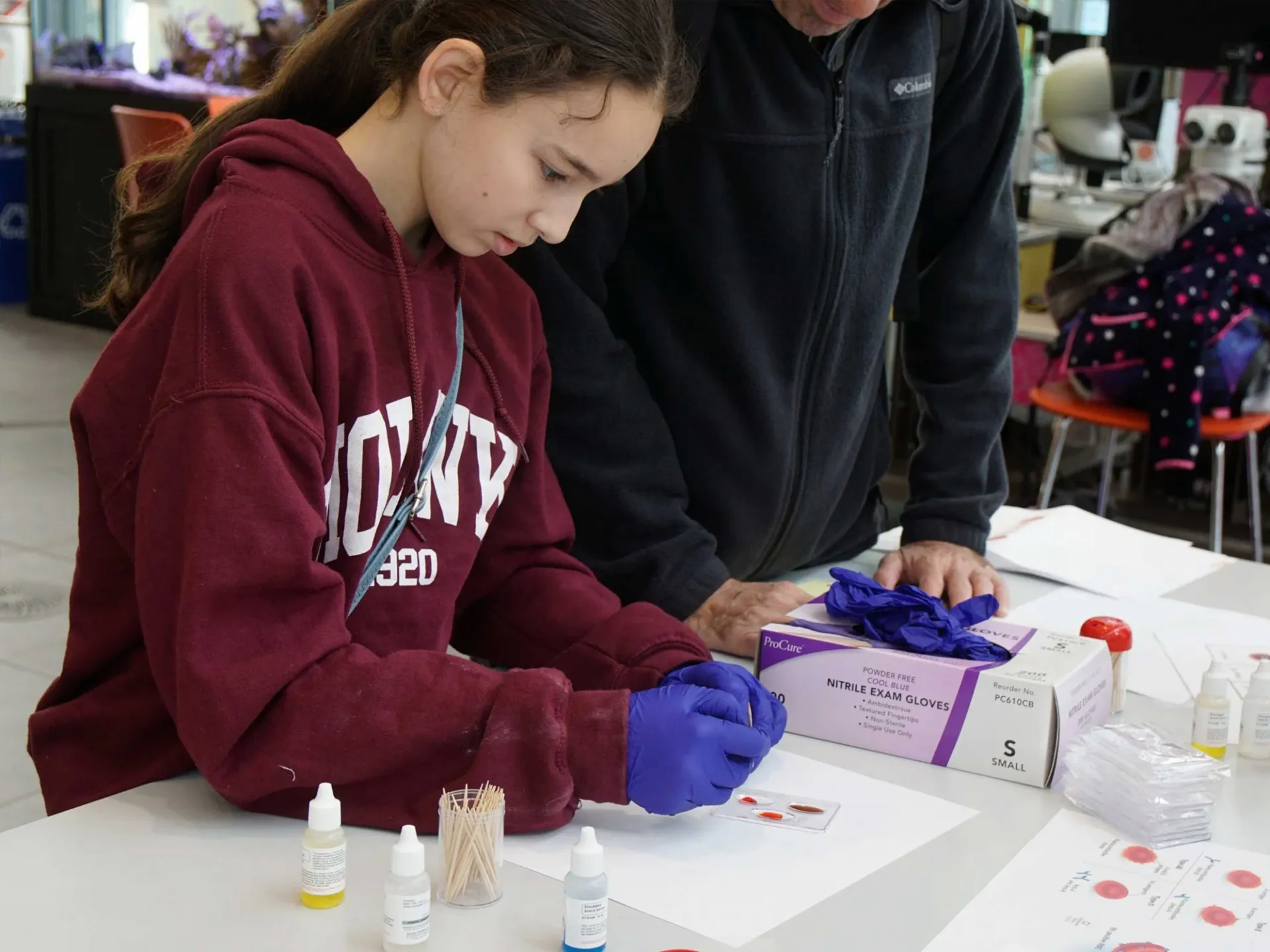 ABO/Rh typing fake blood samples to learn about antigens on red blood cells (Spy Science Day)