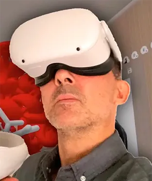 Brent Stockwell with VR system