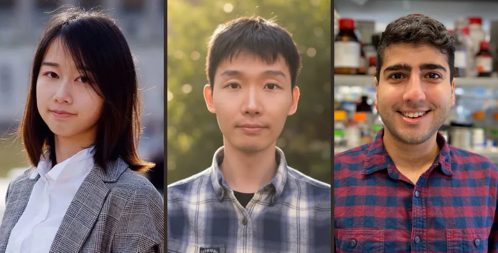 Headshots of Siyu He, Yuefei Zhu, and Daniel Naveed Tavakol.