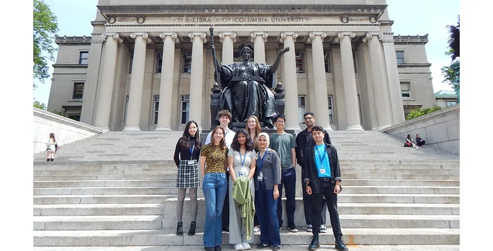 2025 SRP Interns in front of Alma Mater