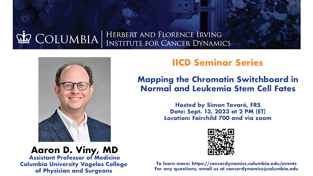 Flyer for IICD Seminar Series: Aaron Viny, CUIMC