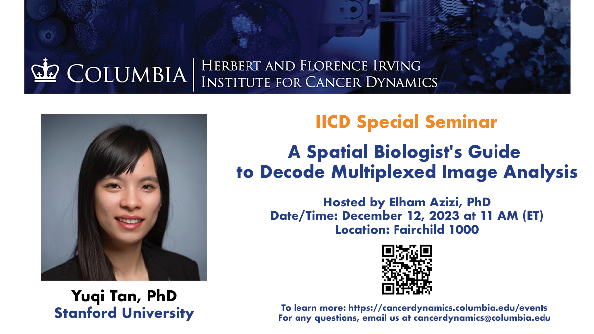 Flyer for IICD Special Seminar: Yuqi Tan, Stanford University