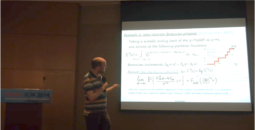 Ivan Corwin Presenting at the International Congress of Mathematician (Seoul, 2014)